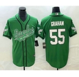 Men's Philadelphia Eagles #55 Brandon Graham Green Cool Base Stitched Baseball Jersey