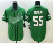 Men's Philadelphia Eagles #55 Brandon Graham Green Cool Base Stitched Baseball Jersey