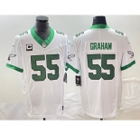 Men's Philadelphia Eagles #55 Brandon Graham White 2023 F.U.S.E. Vapor Untouchable With C Patch Stitched Football Jersey