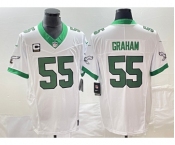 Men's Philadelphia Eagles #55 Brandon Graham White 2023 F.U.S.E. Vapor Untouchable With C Patch Stitched Football Jersey