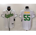 Men's Philadelphia Eagles #55 Brandon Graham White Gold Cool Base Stitched Baseball Jersey