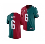 Men's Philadelphia Eagles #6 DeVonta Smith 2021 Red Green Split Stitched Football Jersey