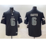 Men's Philadelphia Eagles #6 DeVonta Smith Black Fashion New Vapor Untouchable Limited Stitched Football Jersey