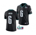 Men's Philadelphia Eagles #6 DeVonta Smith Black Super Bowl LVII Patch Vapor Untouchable Limited Stitched Jersey