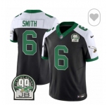 Men's Philadelphia Eagles  #6 DeVonta Smith Black White F.U.S.E. Vapor Untouchable Limited 2024 Stitched Football Jersey
