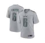 Men's Philadelphia Eagles #6 DeVonta Smith Gray Atmosphere Fashion Stitched Game Jersey