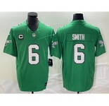 Men's Philadelphia Eagles #6 DeVonta Smith Green 2023 F.U.S.E. Vapor Untouchable With C Patch Stitched Football Jersey