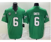 Men's Philadelphia Eagles #6 DeVonta Smith Green 2023 F.U.S.E. Vapor Untouchable With C Patch Stitched Football Jersey