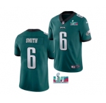 Men's Philadelphia Eagles #6 DeVonta Smith Green Super Bowl LVII Patch Vapor Untouchable Limited Stitched Jersey