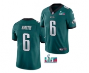 Men's Philadelphia Eagles #6 DeVonta Smith Green Super Bowl LVII Patch Vapor Untouchable Limited Stitched Jersey