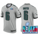 Men's Philadelphia Eagles #6 DeVonta Smith Limited Gray Inverted Super Bowl LVII Vapor Jersey