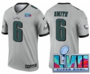 Men's Philadelphia Eagles #6 DeVonta Smith Limited Gray Inverted Super Bowl LVII Vapor Jersey