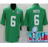 Men's Philadelphia Eagles #6 DeVonta Smith Limited Green Rush Super Bowl LVII Vapor Jersey