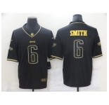 Men's Philadelphia Eagles #6 DeVonta Smith Nike Black Gold 2021 Draft First Round Pick Limited Jersey