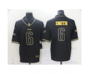 Men's Philadelphia Eagles #6 DeVonta Smith Nike Black Gold 2021 Draft First Round Pick Limited Jersey