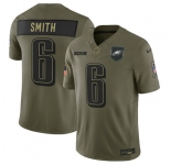 Men's Philadelphia Eagles #6 DeVonta Smith Olive 2025 Salute to Service Limited Football Stitched Jersey