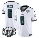 Men's Philadelphia Eagles #6 DeVonta Smith White 2024 NFC East Champions F.U.S.E. Vapor Untouchable Limited Stitched Football Jersey