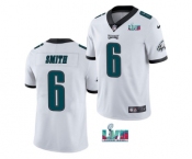 Men's Philadelphia Eagles #6 DeVonta Smith White Super Bowl LVII Patch Vapor Untouchable Limited Stitched Jersey