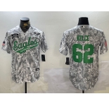Men's Philadelphia Eagles #62 Jason Kelce Arctic Camo 2024 Salute to Service Stitched Baseball Jersey