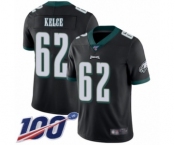 Men's Philadelphia Eagles #62 Jason Kelce Black Alternate Vapor Untouchable Limited Player 100th Season Football Jersey