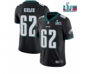 Men's Philadelphia Eagles #62 Jason Kelce Black Super Bowl LVII Patch Vapor Untouchable Limited Stitched Jersey