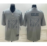 Men's Philadelphia Eagles #62 Jason Kelce Gray Atmosphere Fashion Stitched Jersey