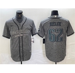 Men's Philadelphia Eagles #62 Jason Kelce Gray Cool Base Baseball Stitched Jersey