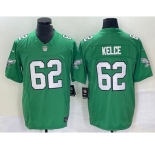 Men's Philadelphia Eagles #62 Jason Kelce Green 2023 FUSE Vapor Limited Throwback Stitched Jersey
