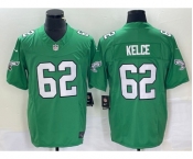 Men's Philadelphia Eagles #62 Jason Kelce Green 2023 FUSE Vapor Limited Throwback Stitched Jersey