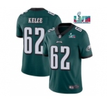 Men's Philadelphia Eagles #62 Jason Kelce Green Super Bowl LVII Patch Vapor Untouchable Limited Stitched Jersey
