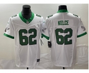 Men's Philadelphia Eagles #62 Jason Kelce White 2023 F.U.S.E. Vapor Untouchable Stitched Football Jersey