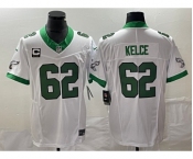Men's Philadelphia Eagles #62 Jason Kelce White 2023 F.U.S.E. Vapor Untouchable With C Patch Stitched Football Jersey