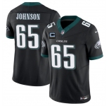 Men's Philadelphia Eagles #65 Lane Johnson Black 2025 F.U.S.E. With 4-Star C Patch Vapor Untouchable Limited Throwback Stitched Football Jersey