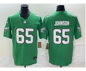 Men's Philadelphia Eagles #65 Lane Johnson Green 2023 FUSE Vapor Limited Throwback Stitched Jersey