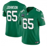 Men's Philadelphia Eagles #65 Lane Johnson Kelly Green 2025 F.U.S.E. With 4-Star C Patch Vapor Untouchable Limited Throwback Stitched Football Jersey