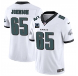 Men's Philadelphia Eagles #65 Lane Johnson White 2025 F.U.S.E. With 4-Star C Patch Vapor Untouchable Limited Stitched Football Jersey