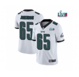 Men's Philadelphia Eagles #65 Lane Johnson White Super Bowl LVII Patch Vapor Untouchable Limited Stitched Jersey