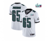 Men's Philadelphia Eagles #65 Lane Johnson White Super Bowl LVII Patch Vapor Untouchable Limited Stitched Jersey