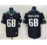 Men's Philadelphia Eagles #68 Jordan Mailata Black 2024 New Vapor Untouchable Limited Football Stitched Jersey