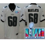 Men's Philadelphia Eagles #68 Jordan Mailata Limited White Super Bowl LVII Vapor Jersey