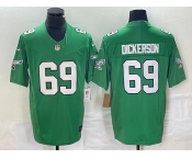 Men's Philadelphia Eagles #69 Landon Dickerson Green Alternate FUSE Vapor Limited Stitched Jersey