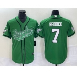 Men's Philadelphia Eagles #7 Haason Reddick Green Cool Base Stitched Baseball Jersey