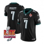 Men's Philadelphia Eagles #7 Kenny Pickett Black 2025 Eagles Logo Super Bowl LIX Patch New F.U.S.E. Vapor Limited Football Stitched Jersey