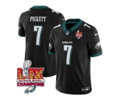 Men's Philadelphia Eagles #7 Kenny Pickett Black 2025 Eagles Logo Super Bowl LIX Patch New F.U.S.E. Vapor Limited Football Stitched Jersey