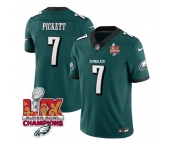 Men's Philadelphia Eagles #7 Kenny Pickett Green 2025 Eagles Logo Super Bowl LIX Patch New F.U.S.E. Vapor Limited Football Stitched Jersey