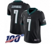 Men's Philadelphia Eagles #7 Ron Jaworski Black Alternate Vapor Untouchable Limited Player 100th Season Football Jersey