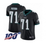 Men's Philadelphia Eagles #71 Jason Peters Black Alternate Vapor Untouchable Limited Player 100th Season Football Jersey