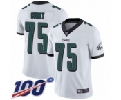 Men's Philadelphia Eagles #75 Vinny Curry White Vapor Untouchable Limited Player 100th Season Football Jersey