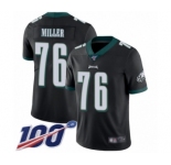 Men's Philadelphia Eagles #76 Shareef Miller Black Alternate Vapor Untouchable Limited Player 100th Season Football Jersey