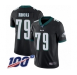 Men's Philadelphia Eagles #79 Brandon Brooks Black Alternate Vapor Untouchable Limited Player 100th Season Football Jersey